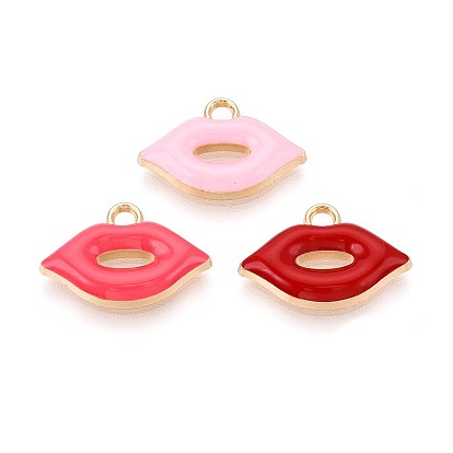 Подвески из эмали и сплава, очарование губ, золотые