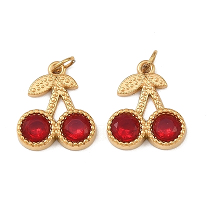 304 подвески из нержавеющей стали, черри прелести, со стразами, ионное покрытие (ip), с целью перехода в кольце