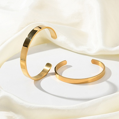 304 простые браслеты-манжеты из нержавеющей стали для женщин