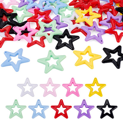 40Pcs Opaque Acrylic Pendants, Star