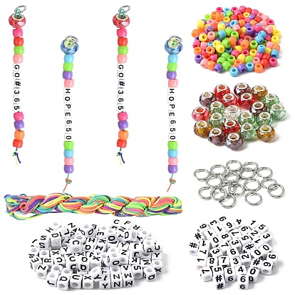 Наборы для изготовления украшений из подвесок своими руками, в том числе пластиковые бусины, стеклянные шампала бусины, Акриловые бусины, Нейлоновая нить, 304 из нержавеющей стали открыты кольца прыжок