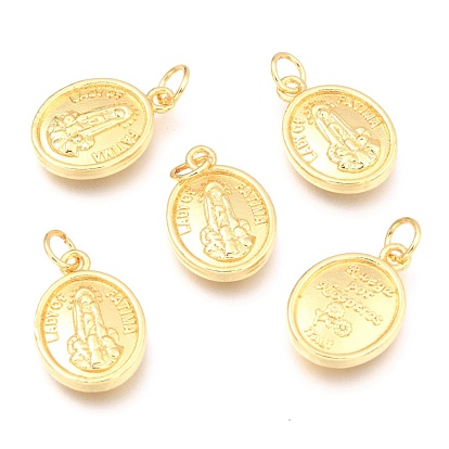 Alloy Pendants, Long-Lasting Plated, with Jump Ring, Oval