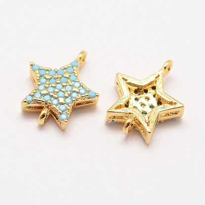 Латунные микро проложить класса AAA кубического циркония ссылки, долговечный, звезда, без кадмия, без никеля и без свинца