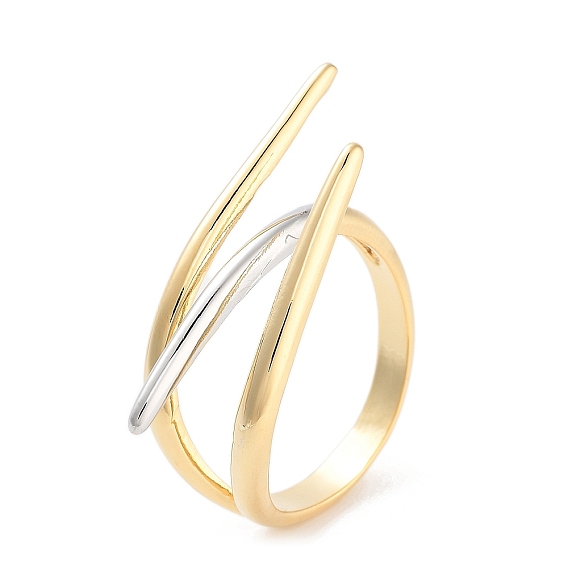 Латунная открытая манжета для женщин, без кадмия и без свинца, настоящее 18 к позолота и платина