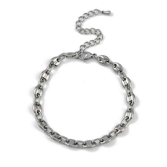 304 браслеты из нержавеющей стали с овальными звеньями для мужчин и женщин, сложная полировка