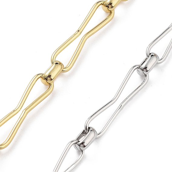 Латунные звенья цепи в форме песочных часов с покрытием стойки, несварные, с катушкой, долговечный, без кадмия и без свинца