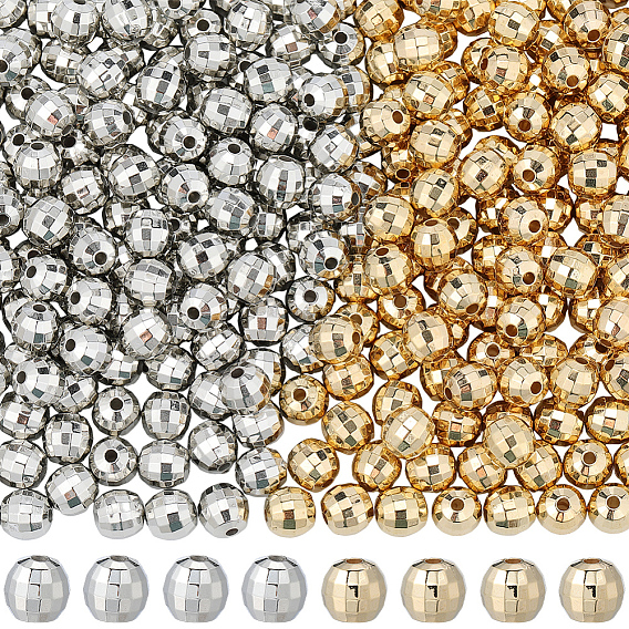 400 шт 2 цвета пластиковые бусины ccb, граненые, круглые