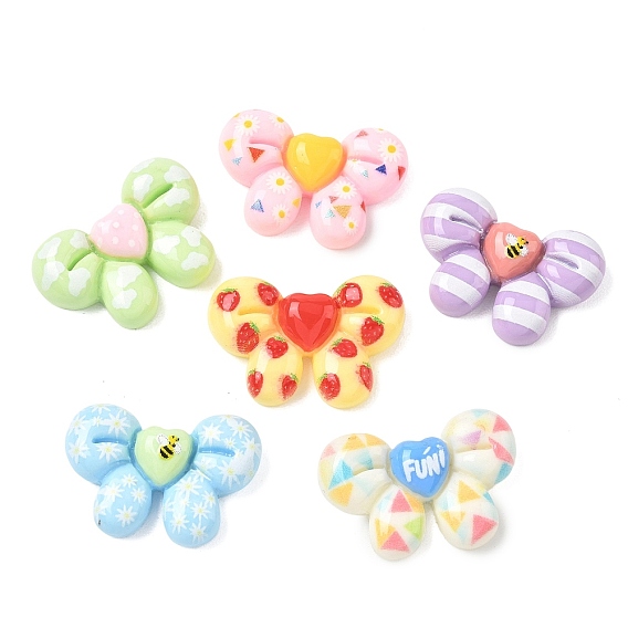 Непрозрачные кабошоны из смолы, бантом