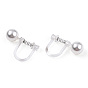 Resin Clip-on Earring Converter with ABS Plastic Imitation Pearl Beaded, Screw Earring Clips with Stainless Steel Spring