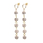 Brass Dangle Stud Earring, with Ear Nuts and Undyed & Natural Moon and Star Xingyue Bodhi Beads