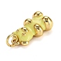 Real 18K Gold Plated Brass Pendants, with Enamel and Jump Rings, Long-Lasting Plated, Bear