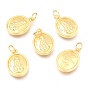 Alloy Pendants, Long-Lasting Plated, with Jump Ring, Oval
