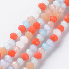 Glass Beads Strands, Faceted Rondelle