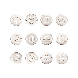 Звенья / разъемы из нержавеющей стали, плоские круглые с созвездием