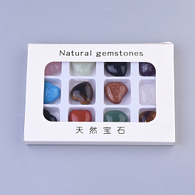 Natural & Synthetic Mixed Stone, Heart Love Stone, Pocket Palm Stone for Reiki Balancing