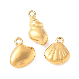 304 прелести нержавеющей стали, ионное покрытие (ip), форма моллюсков и раковин, реальный 14 k позолоченный