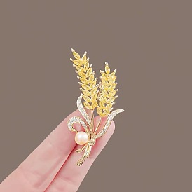 Crystal Wheat Ear Brooch Temperament Barley Corsage Anti-light Outer Coat Suit Accessories Pin