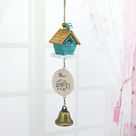 Resin crafts wind chime kka cartoon wind chime doll bell pendant wishing home creative gift pendant