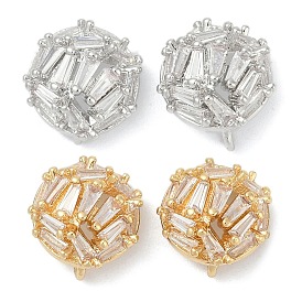 Латунные серьги-гвоздики из циркония, долговечный, без кадмия, без никеля и без свинца, круглые