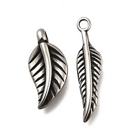 Ретро 304 из нержавеющей стали подвески, прелести из перьев