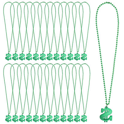 Пластиковый кулон в виде знака доллара, большая цепочка с шариками