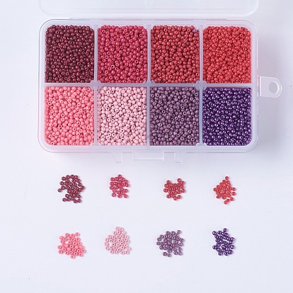 12/0 Grade A Round Glass Seed Beads, Baking Paint