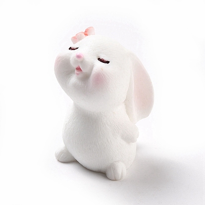 Непрозрачные кабошоны из смолы, кролик с цветком