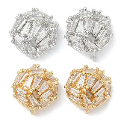 Латунные серьги-гвоздики из циркония, долговечный, без кадмия, без никеля и без свинца, круглые