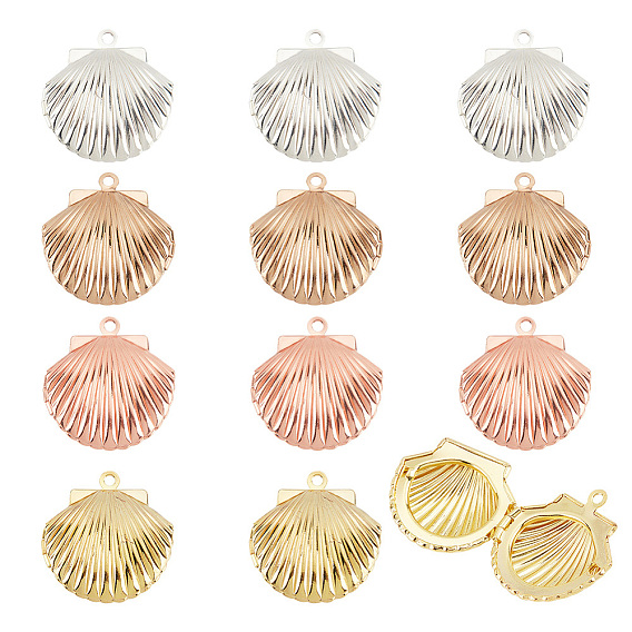 12шт 3 цвета латунные медальоны подвески, фото прелести рамка для ожерелья, шарм из ракушек