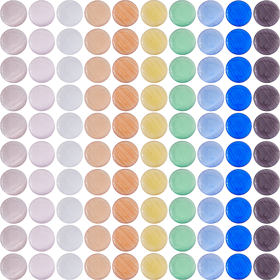 140шт 10 цвета кабошоны лэмпворк, полукруглый