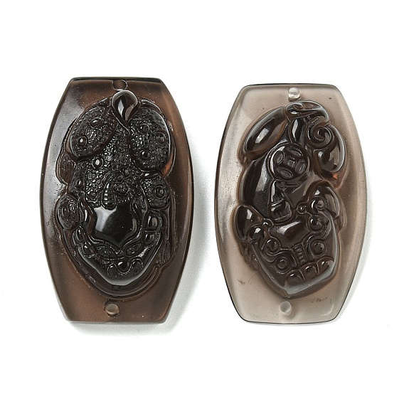 Натуральный ледяной обсидиан резные соединительные подвески, пи сю ссылки