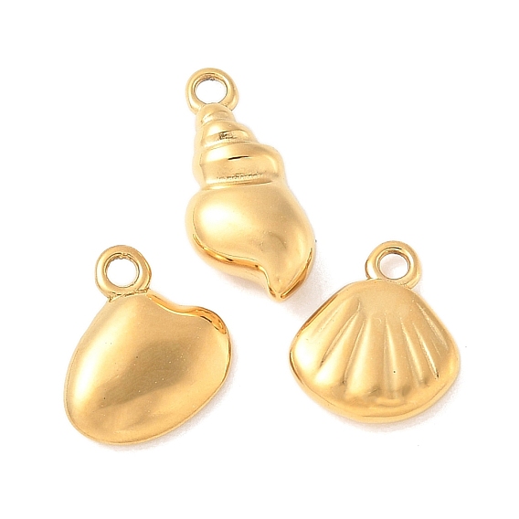 304 прелести нержавеющей стали, ионное покрытие (ip), форма моллюсков и раковин, реальный 14 k позолоченный