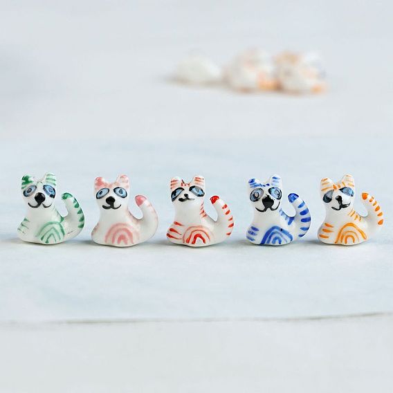 Фарфоровые бусины ручной работы, собака, пастельный фарфор