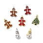 Рождественские латунные эмалевые подвески, стойки покрытие, долговечный, без кадмия и без свинца