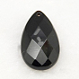 Gemstone Pendants, Black Agate, Faceted, Drop