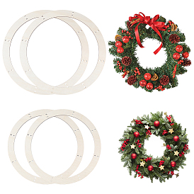 4шт. 2 варианты необработанной деревянной рамы для подвесного венка, кольцо