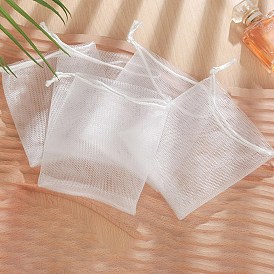 PE Foaming Nets, Soap Saver Mesh Bag, Double Layer Bubble Foam Nets, for Body Facial Cleaning