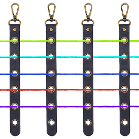 4 Stück Ledereinfädler aus Legierung, Antik Bronze