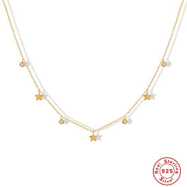 Sparkling Diamond Star Pendant Necklace - Chic & Elegant Gold Plated Jewelry
