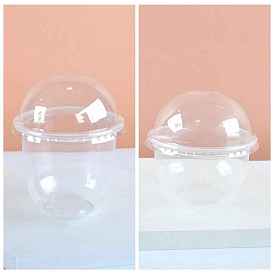 Plastic Small Cake Containers, Disposable Dessert Cake Boxes, with Lids, Round