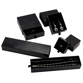 Pandahall elite 4 шт 4 стили коробки для ожерелья из картона и бумаги, для подарков упаковочные коробки, коробки для предложений подружек невесты легко собрать