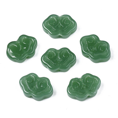 Imitation Jade Glass Beads, Cloud