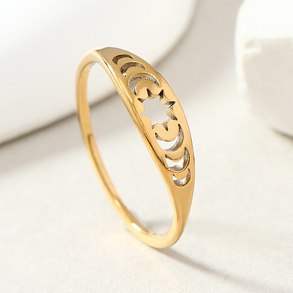 Модные 304 из нержавеющей стали кольца перста, простой стиль, гексаграмма