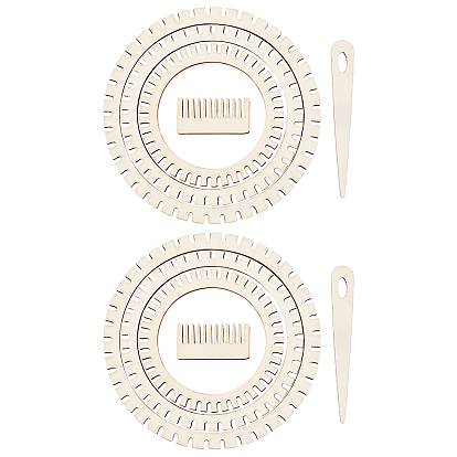 Наборы деревянных круговых ткацких станков в форме шестерни, с гребешком и каплевидными иглами