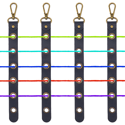 4 Stück Ledereinfädler aus Legierung, Antik Bronze
