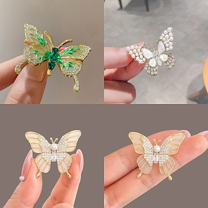 Брошь-булавка из сплава бабочки с эмалью и стразами для женщин