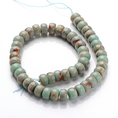 Synthetic Aqua Terra Jasper Beads Strands, Rondelle