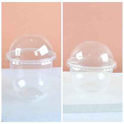 Plastic Small Cake Containers, Disposable Dessert Cake Boxes, with Lids, Round