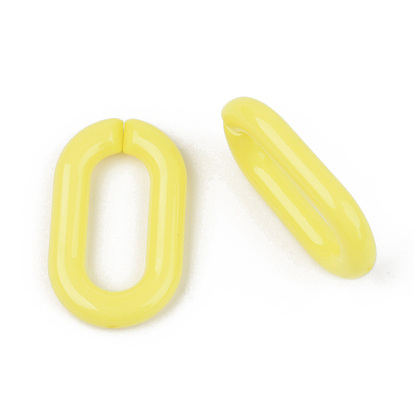 Opaque Acrylic Linking Rings, Quick Link Connectors, for Cable Chains Making, Unwelded, Oval