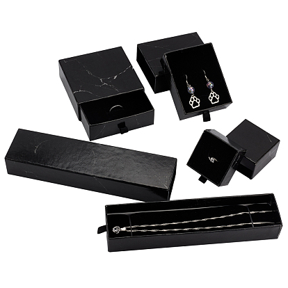 4 piezas 4 estilos cajas de cartón para collares de papel, para cajas de embalaje de regalos, Cajas de propuestas para damas de honor de fácil montaje.